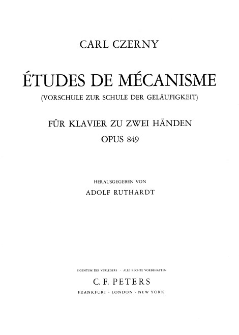 30 New Studies in Technique - Op. 849 cover